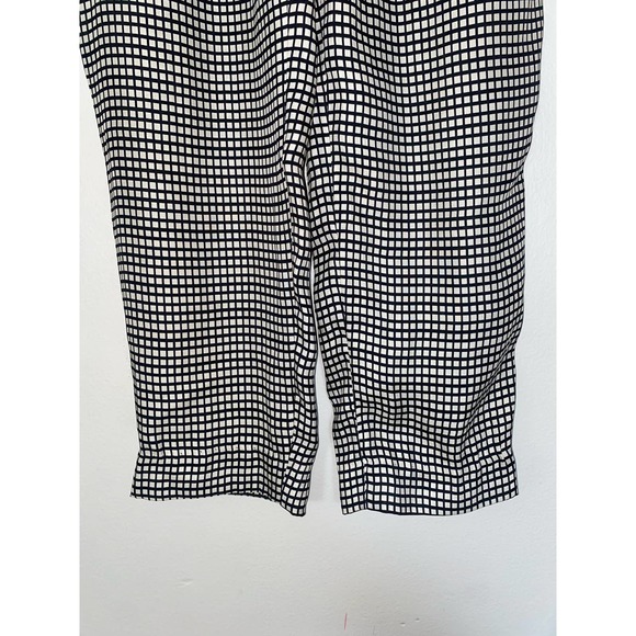 Zara pullover drawstring dressy palazzo pants small black & white wide leg 0054 - Picture 7 of 12